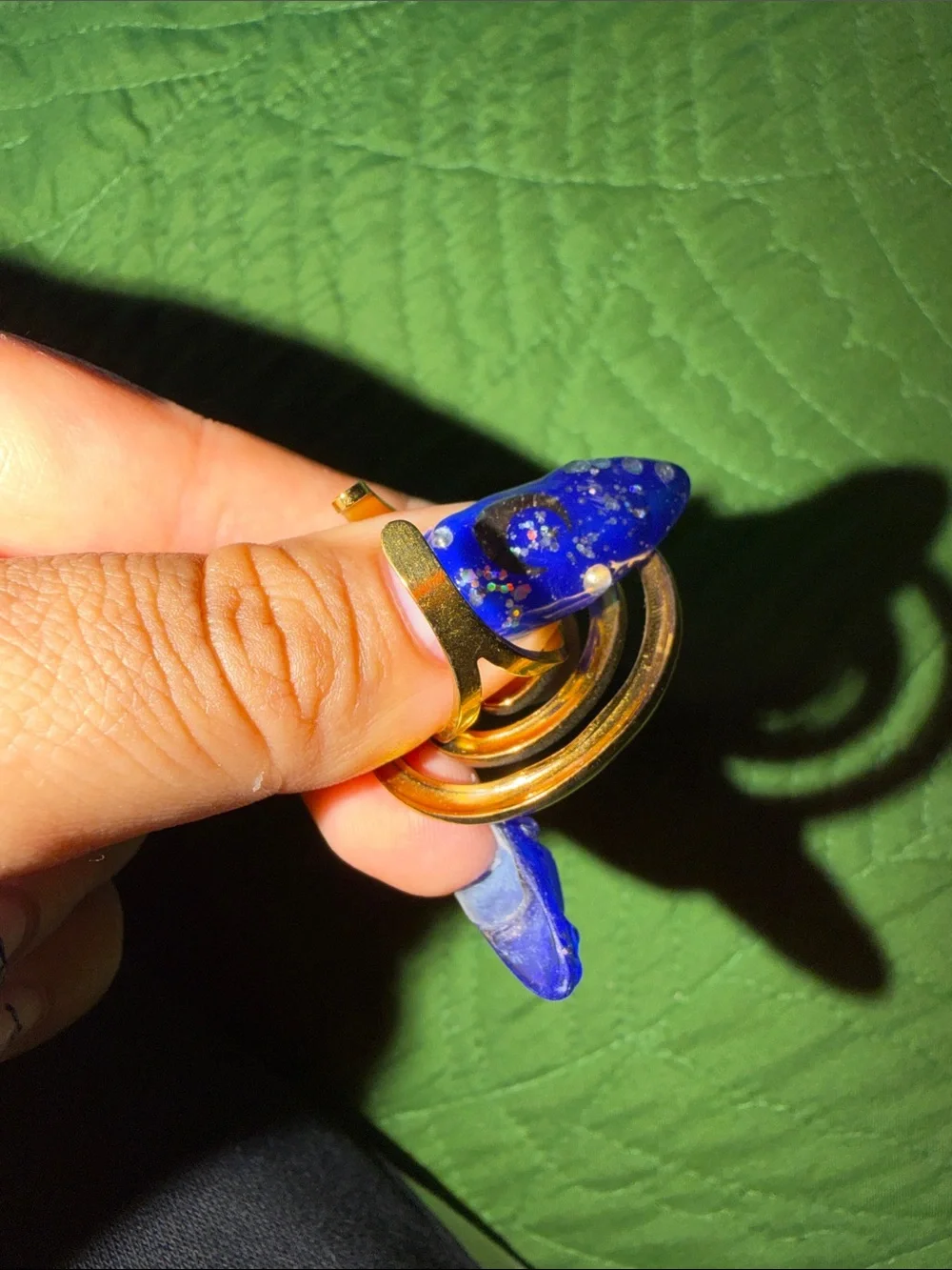 Gold Spiral Statement Ring with adjustable back